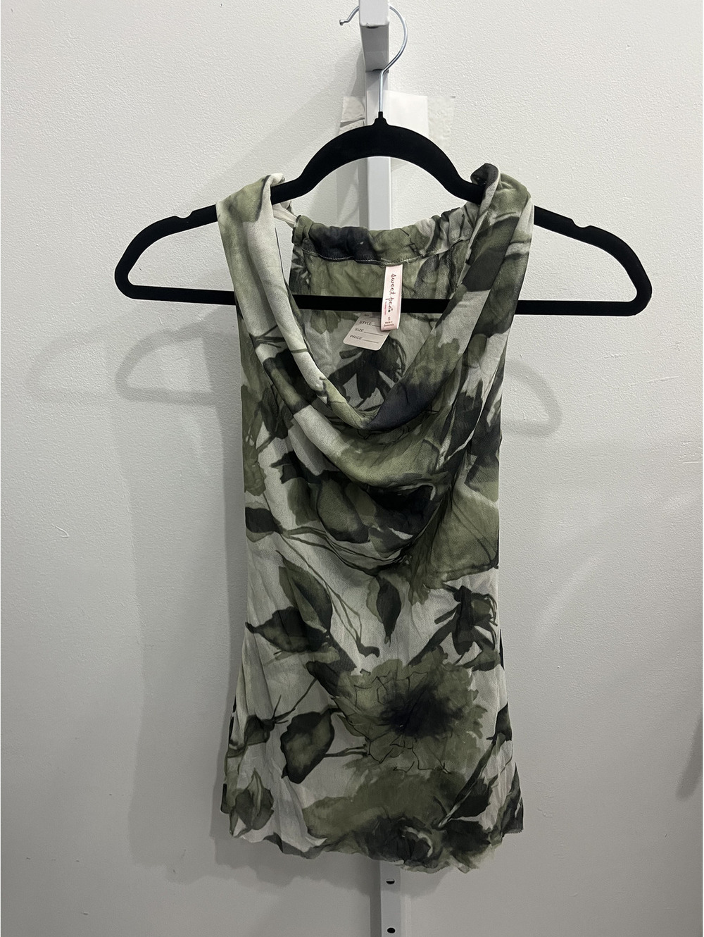 Floral Print Cowl Neck Tank Top